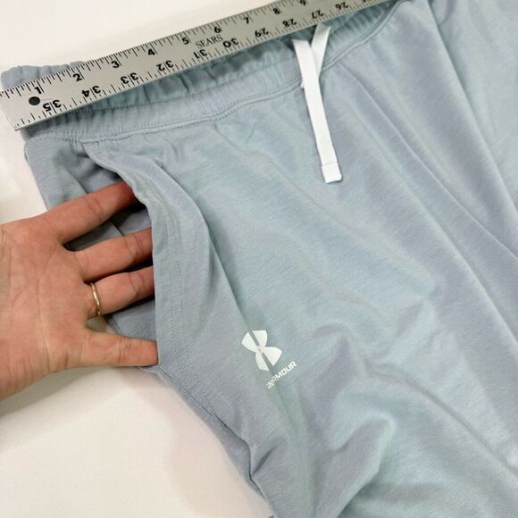 Under Armour Pants Womens Large Gray Solid Mid-Rise Wide-Leg Drawstrings NWT Cas - Picture 5 of 10